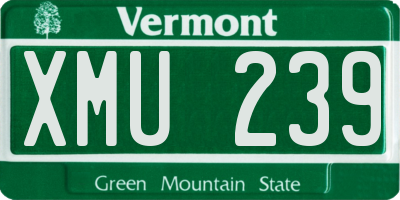 VT license plate XMU239