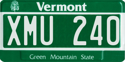 VT license plate XMU240