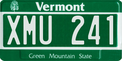 VT license plate XMU241