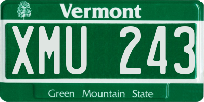 VT license plate XMU243