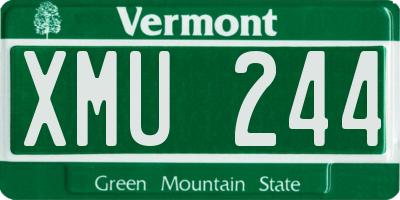 VT license plate XMU244