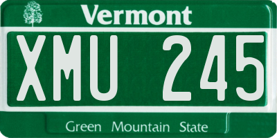 VT license plate XMU245