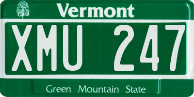 VT license plate XMU247