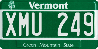 VT license plate XMU249