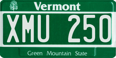 VT license plate XMU250