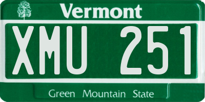 VT license plate XMU251