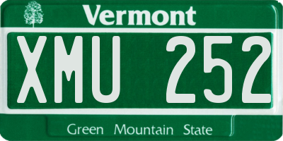VT license plate XMU252