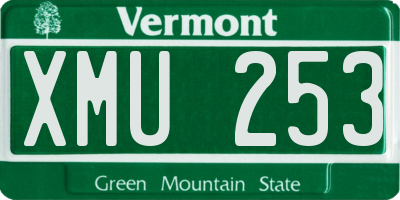 VT license plate XMU253