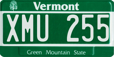 VT license plate XMU255