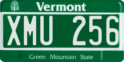 VT license plate XMU256