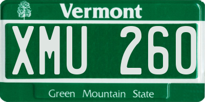 VT license plate XMU260