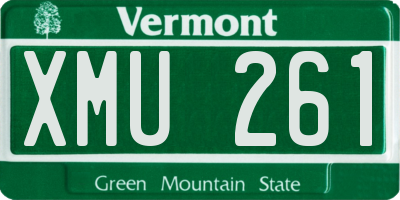 VT license plate XMU261