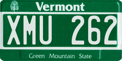 VT license plate XMU262