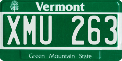 VT license plate XMU263