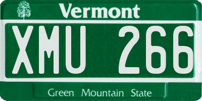 VT license plate XMU266
