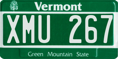 VT license plate XMU267