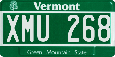 VT license plate XMU268