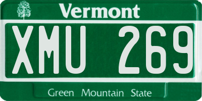 VT license plate XMU269