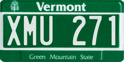 VT license plate XMU271