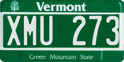 VT license plate XMU273