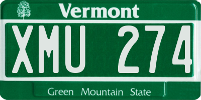 VT license plate XMU274
