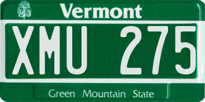 VT license plate XMU275