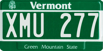 VT license plate XMU277