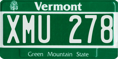 VT license plate XMU278