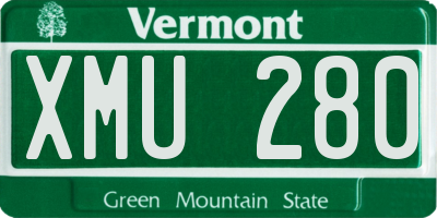 VT license plate XMU280