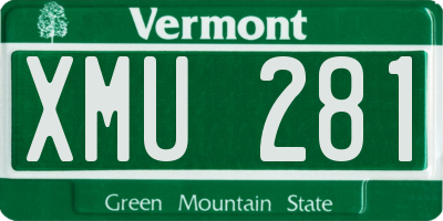 VT license plate XMU281