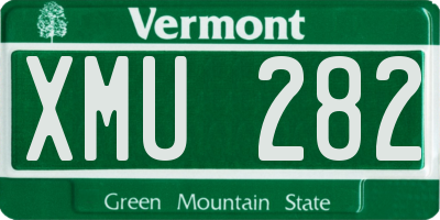 VT license plate XMU282