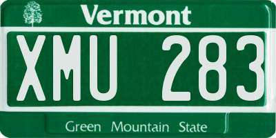VT license plate XMU283
