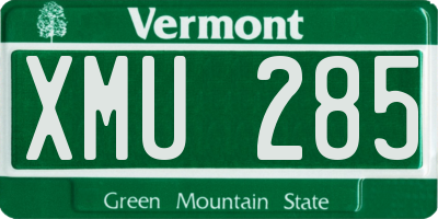 VT license plate XMU285