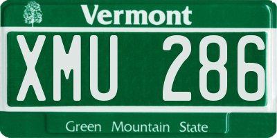 VT license plate XMU286