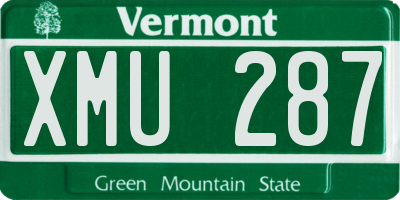 VT license plate XMU287
