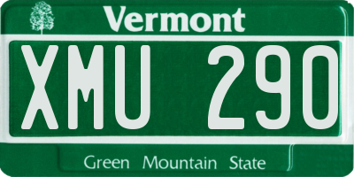 VT license plate XMU290