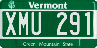 VT license plate XMU291