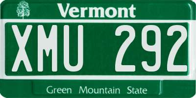 VT license plate XMU292