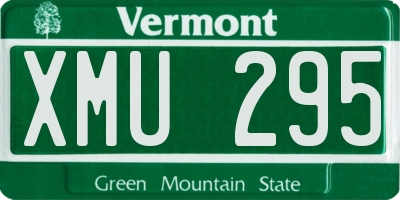 VT license plate XMU295