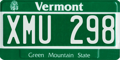 VT license plate XMU298