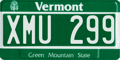 VT license plate XMU299