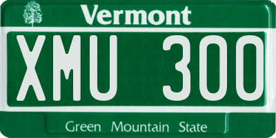 VT license plate XMU300