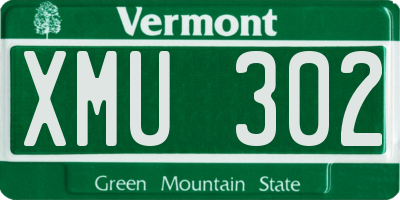 VT license plate XMU302