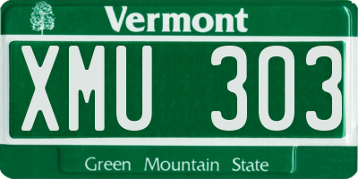 VT license plate XMU303