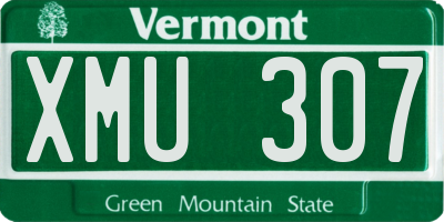 VT license plate XMU307