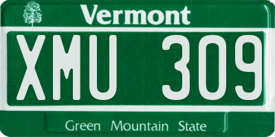VT license plate XMU309