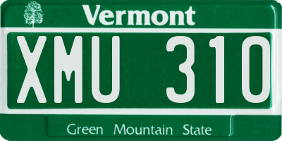 VT license plate XMU310
