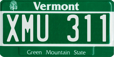 VT license plate XMU311