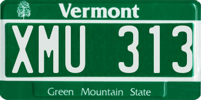 VT license plate XMU313