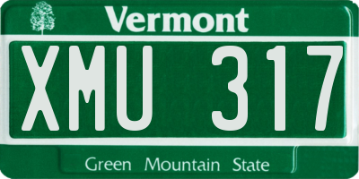 VT license plate XMU317